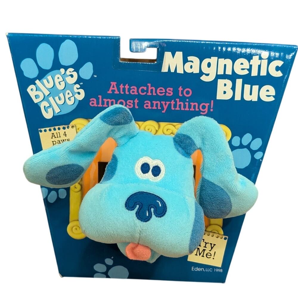 Blues Clues Magnetic Blue Plush Eden 1998 New in Package NIB Vintage